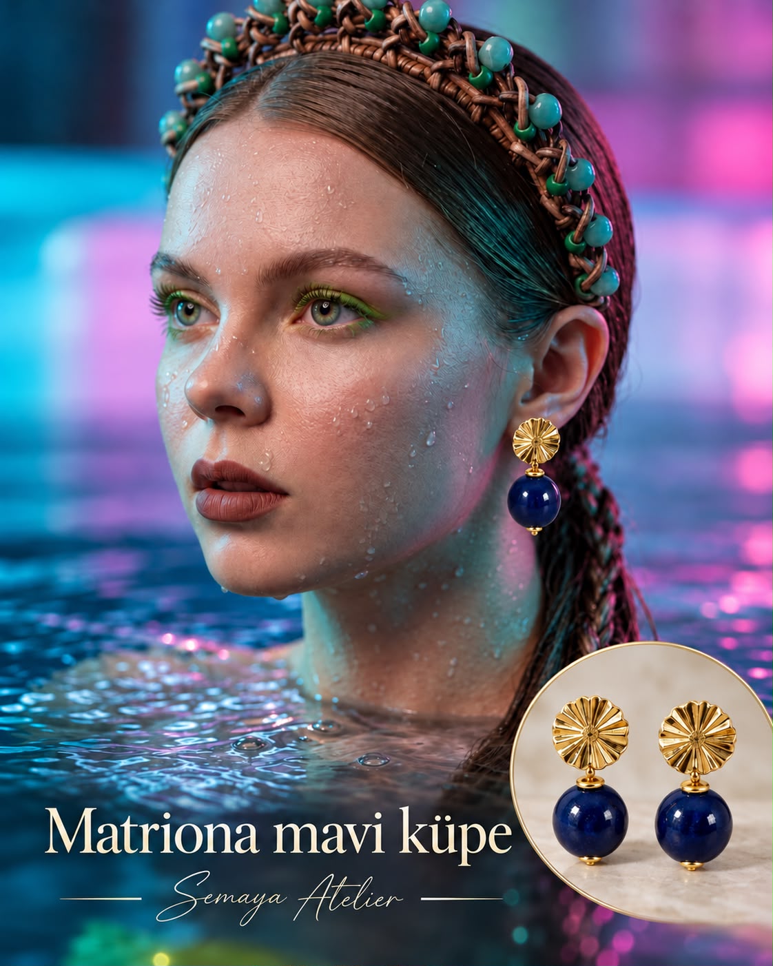 MATRONA MAVİ KÜPE