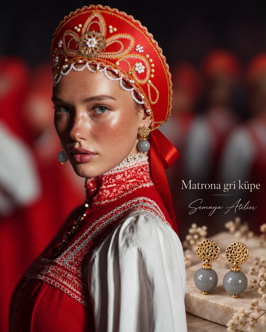 MATRONA GRİ  KÜPE