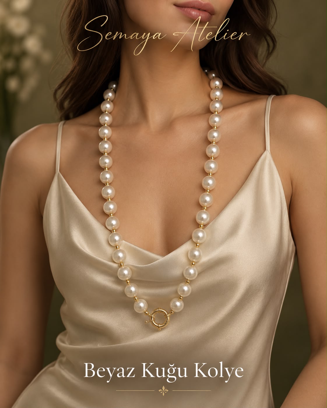 Beyaz Kuğu Kolye