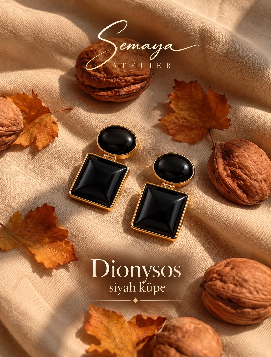 Dionysos siyah küpe