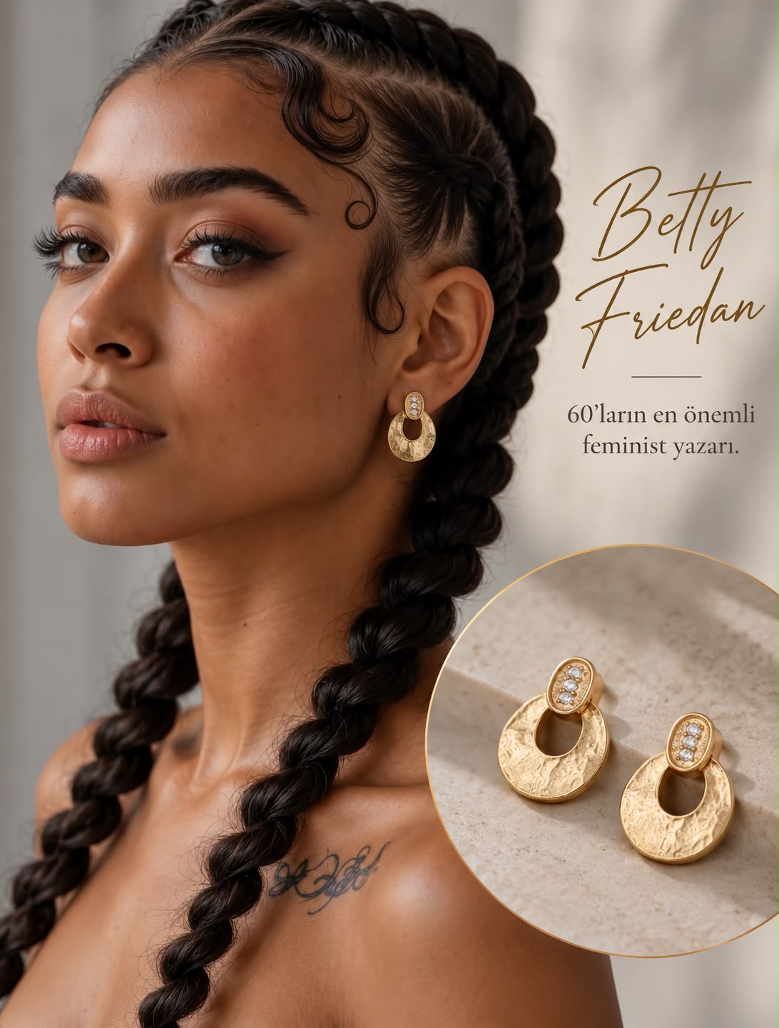 BETTY FRİEDAN  GOLD KÜPE